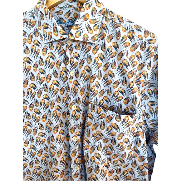 Alan Flusser Custom Tailored Casual Dress Shirt 100% Cotton; Men’s Lg; Neck 16.5 - Picture 4 of 10